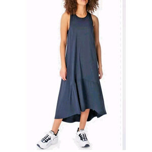 New Sweaty Betty Explorer Ace Midi Dress Womens XL Athletic ANTHROPOLOGIE Blue